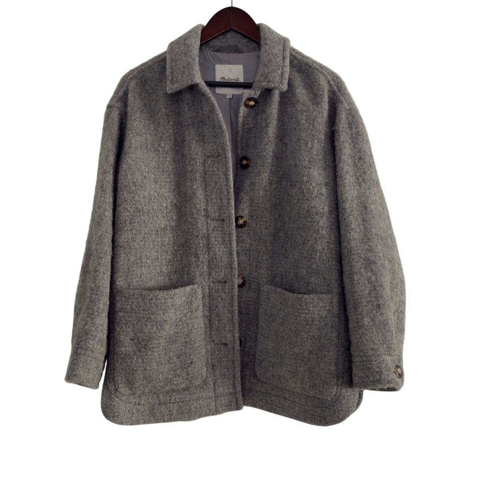 Madewell Gray Wool Blend Shirt Jacket Sz S
Oversized Button Front Utility Coat